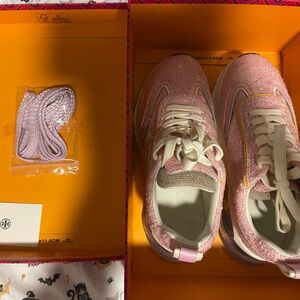 Tory Burch Pink Sneakers with Cream Accents